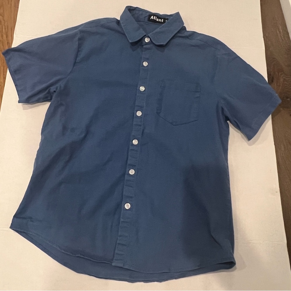 Atlanl Men's Blue Short Sleeve Shirt